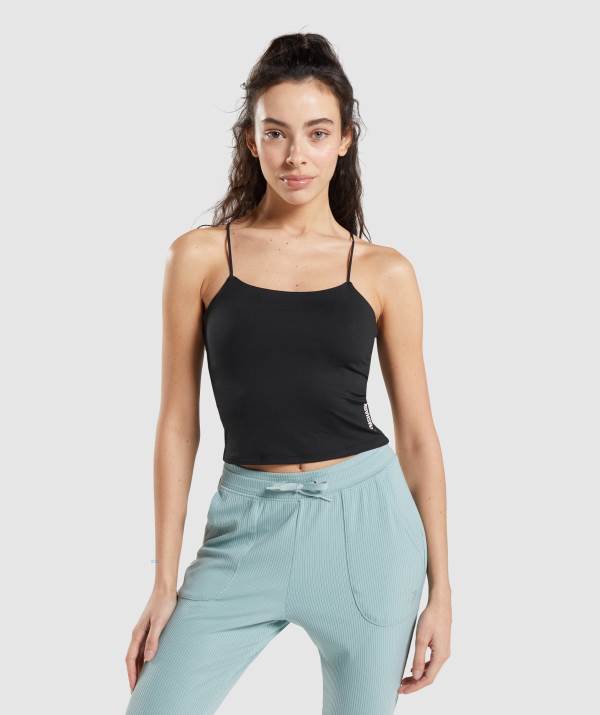 Damske Tielko Gymshark Pause Cami Čierne | CJ9352846